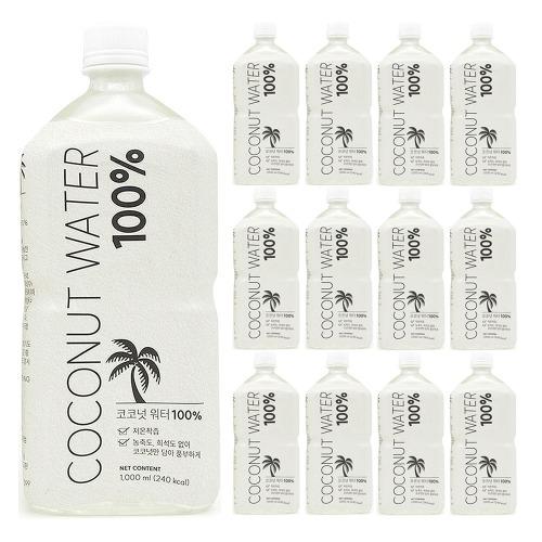 코코넛 워터 주스 음료 1000ml x 12개입 저온살균 대용량