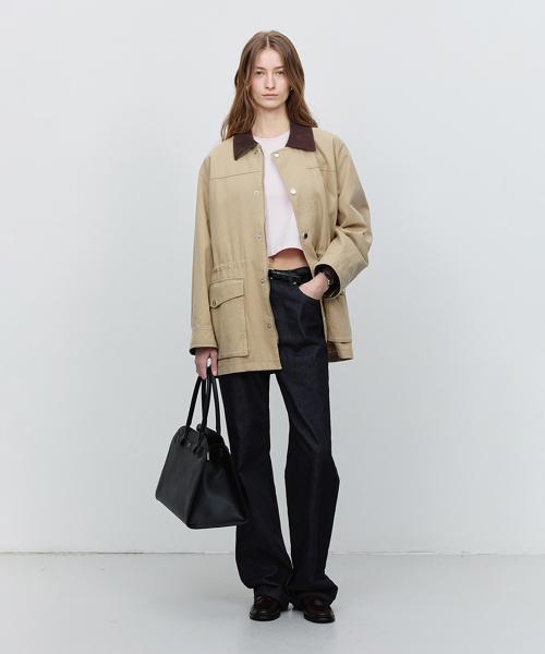 UNISEX VINTAGE HALF WORK JACKET_UDJU5A109_BEIGE