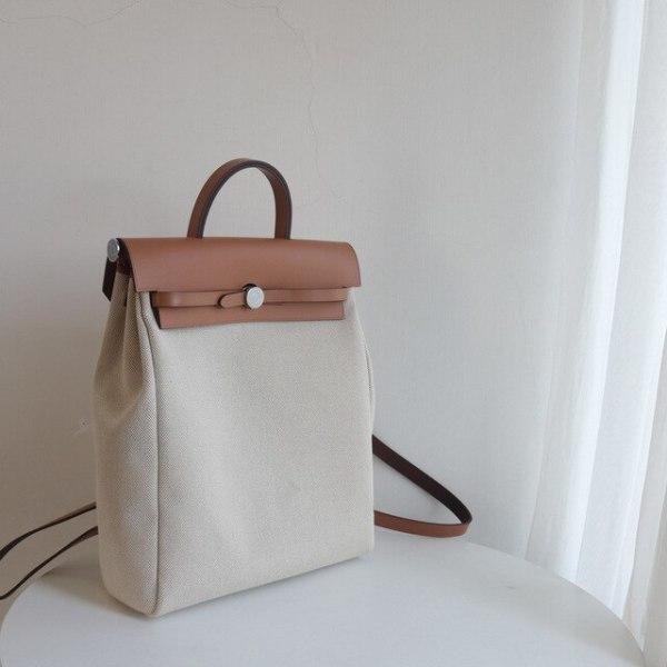 SIKU 패션 다용도 가방 캔버스 핸드백 여성 백팩 T01 Beige
