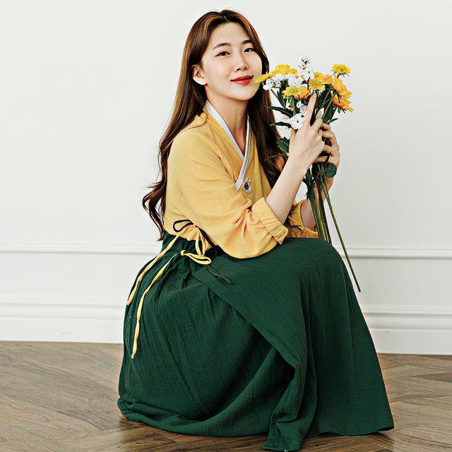 생활 한복 철릭 원피스 빅사이즈 랩 스커트 허리 벨트