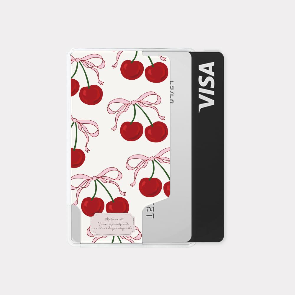 ribbon cherry 맥세이프 카드 지갑 포켓 케이스