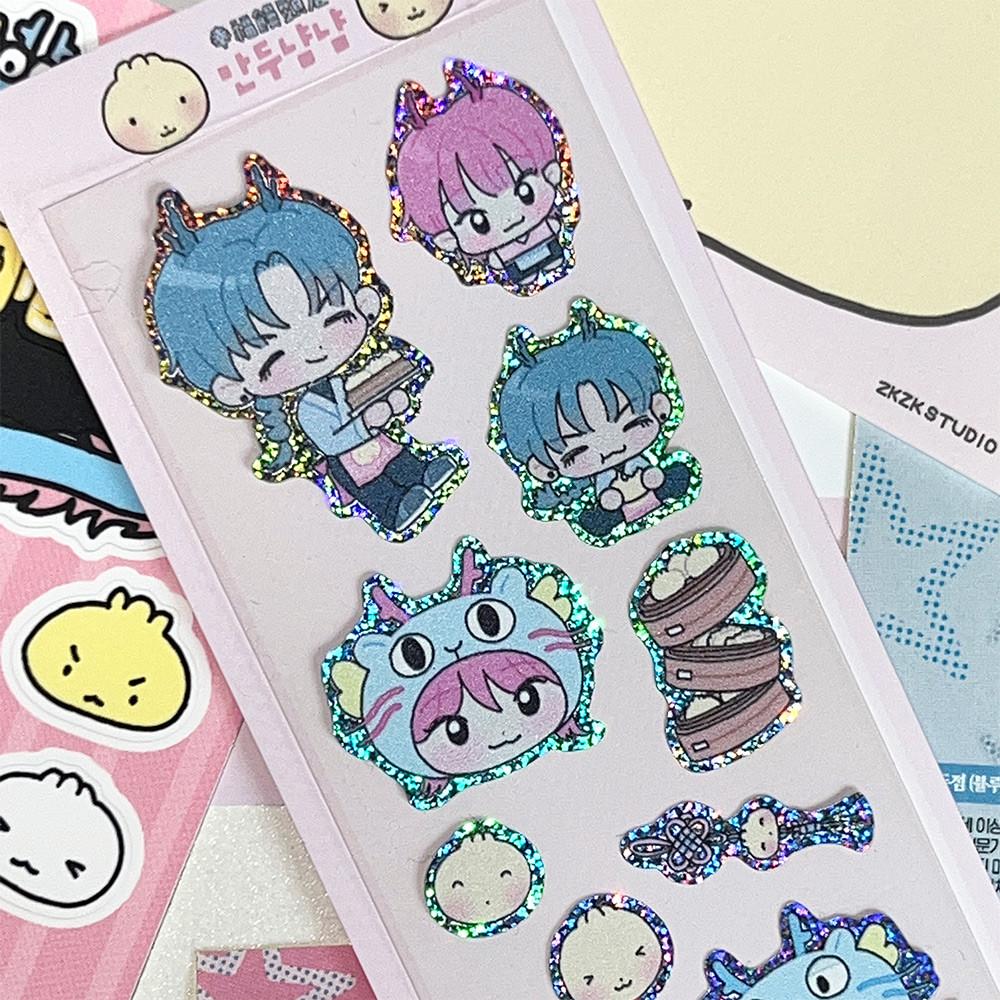 [자꾸자꾸스튜디오] 행복만두점 만두냠냠 씰스티커