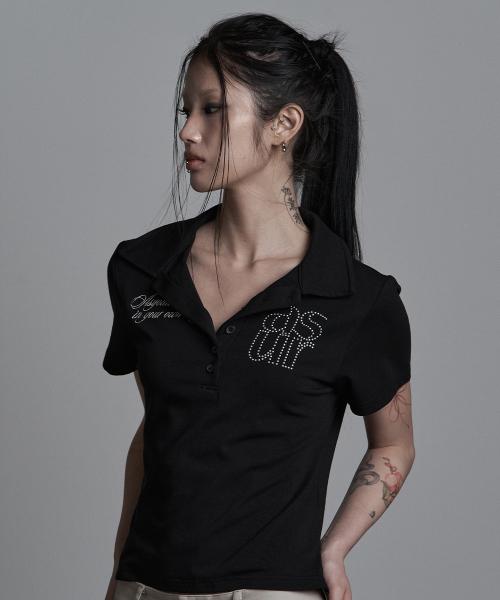 베이직 핫픽스 카라 티셔츠 블랙