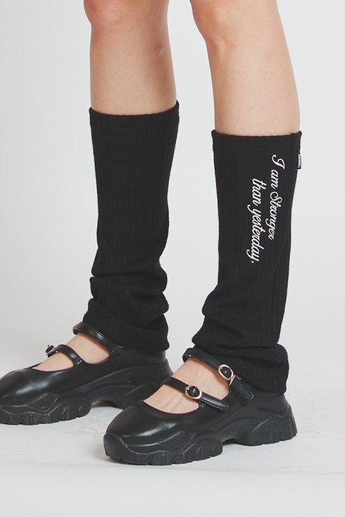 레터링 레그 워머_블랙