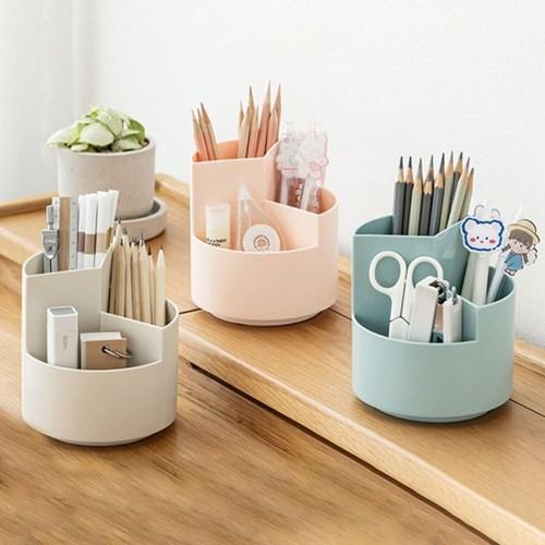 3단 회전 펜꽂이 데스크 필기구 정리함 사무실 책상 연필꽂이