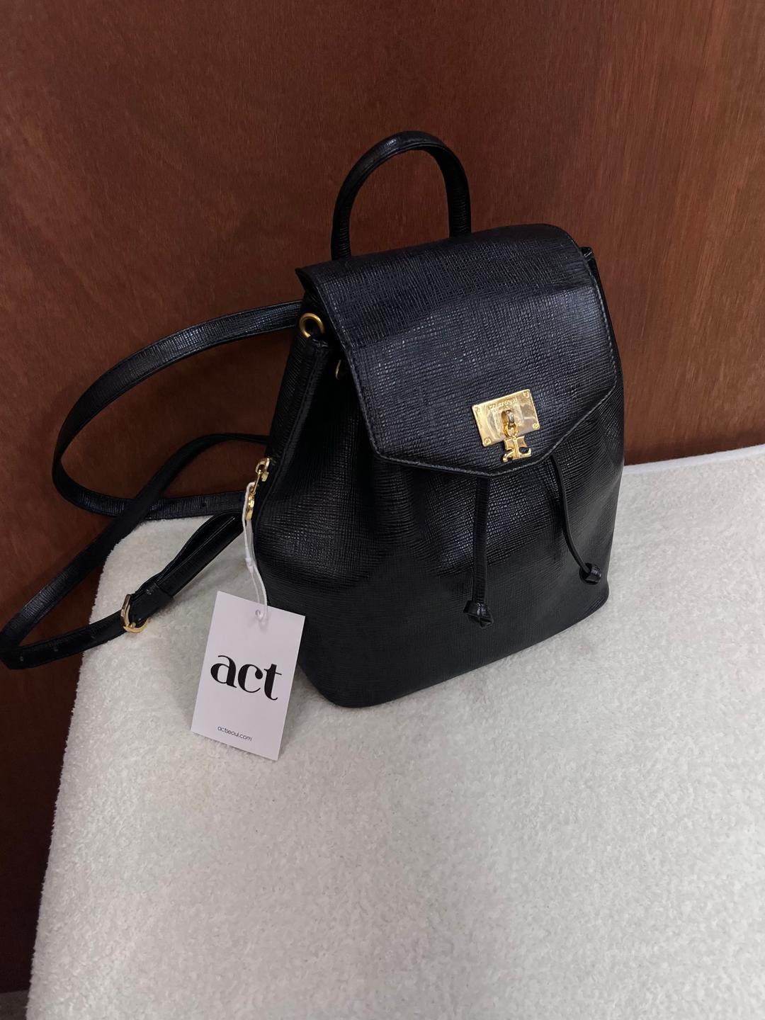 COURREGS leather backpack black