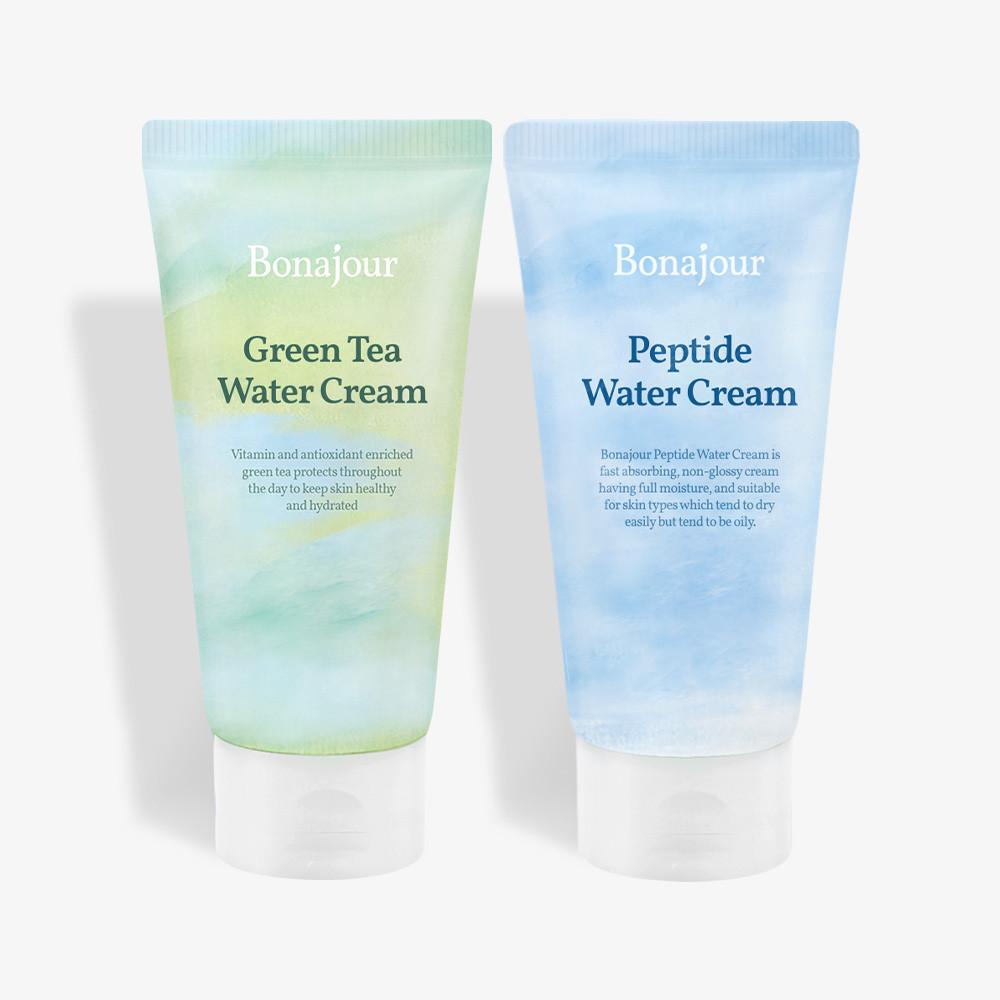 보나쥬르 그린티 워터크림 100ml + 펩타이드 워터크림 100ml 듀오 2종 세트