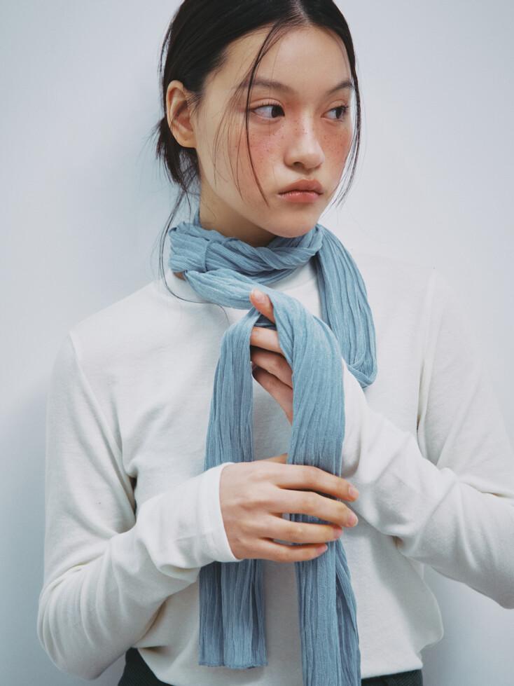 [EQL 단독] 시어 링클 스카프 [블루]