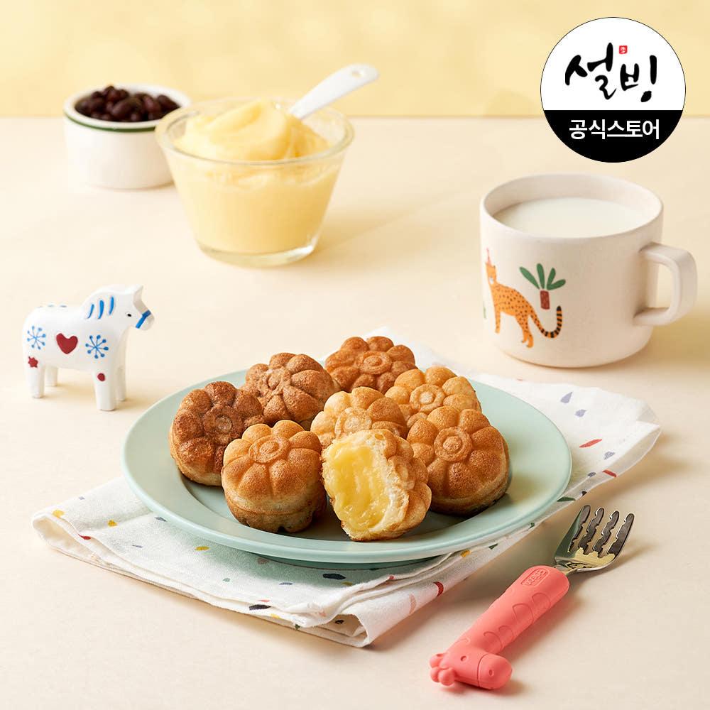 설빙 추억의국화빵 슈크림 1Kg 홈카페 어린이 디저트 냉동 간식 빵