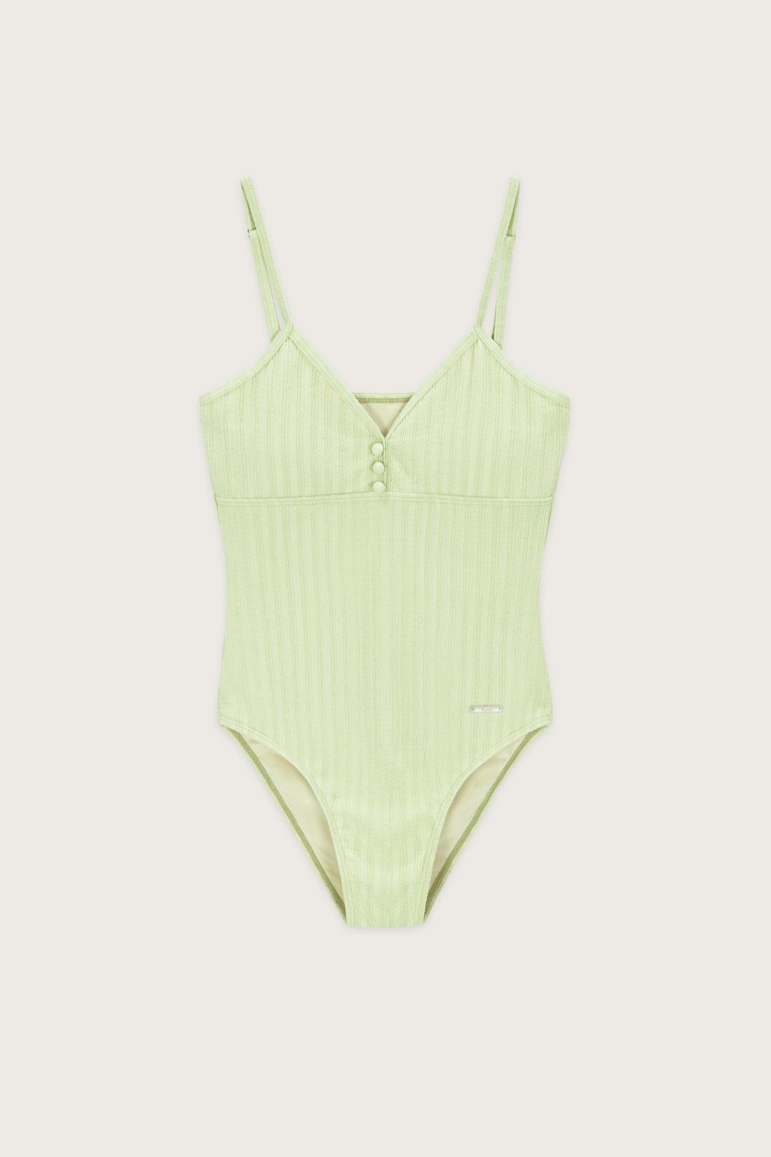Wave Stripe Swimsuit (Light Green)