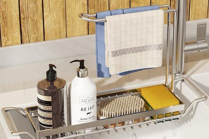 오래쓰는 올스텐304! 스텐릭 길이조절 수세미받침대