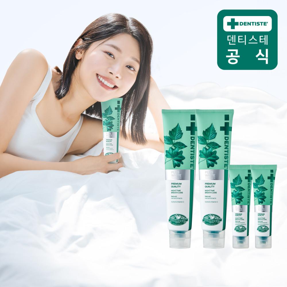 덴티스테 치약 뉴플러스화이트 200g 2개+20g 2개 입냄새제거 무불소 : 덴티스테 공식샵