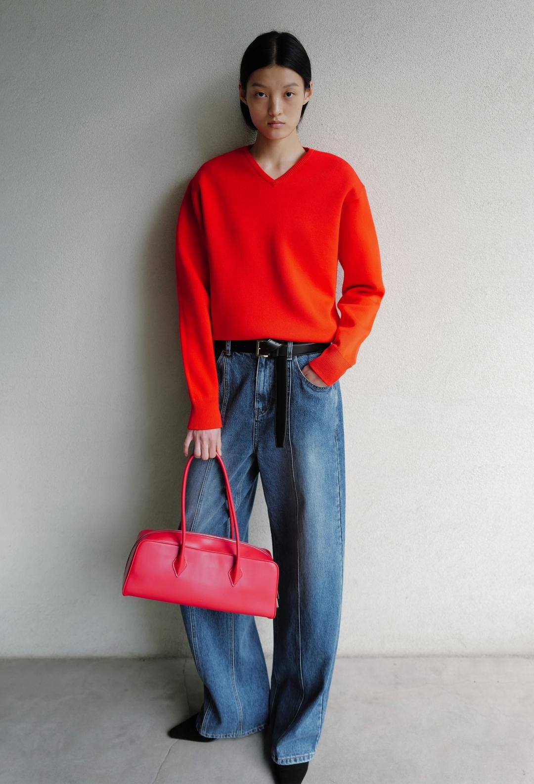 메리노울 브이넥 풀오버