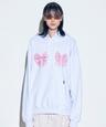 Bow Bow Hoodie White Melange