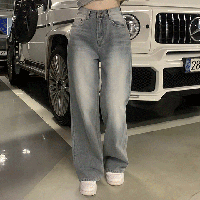 [자체제작][봄신상] 155cm 라이즈 와이드 롱 팬츠 -1 color [기장추가]