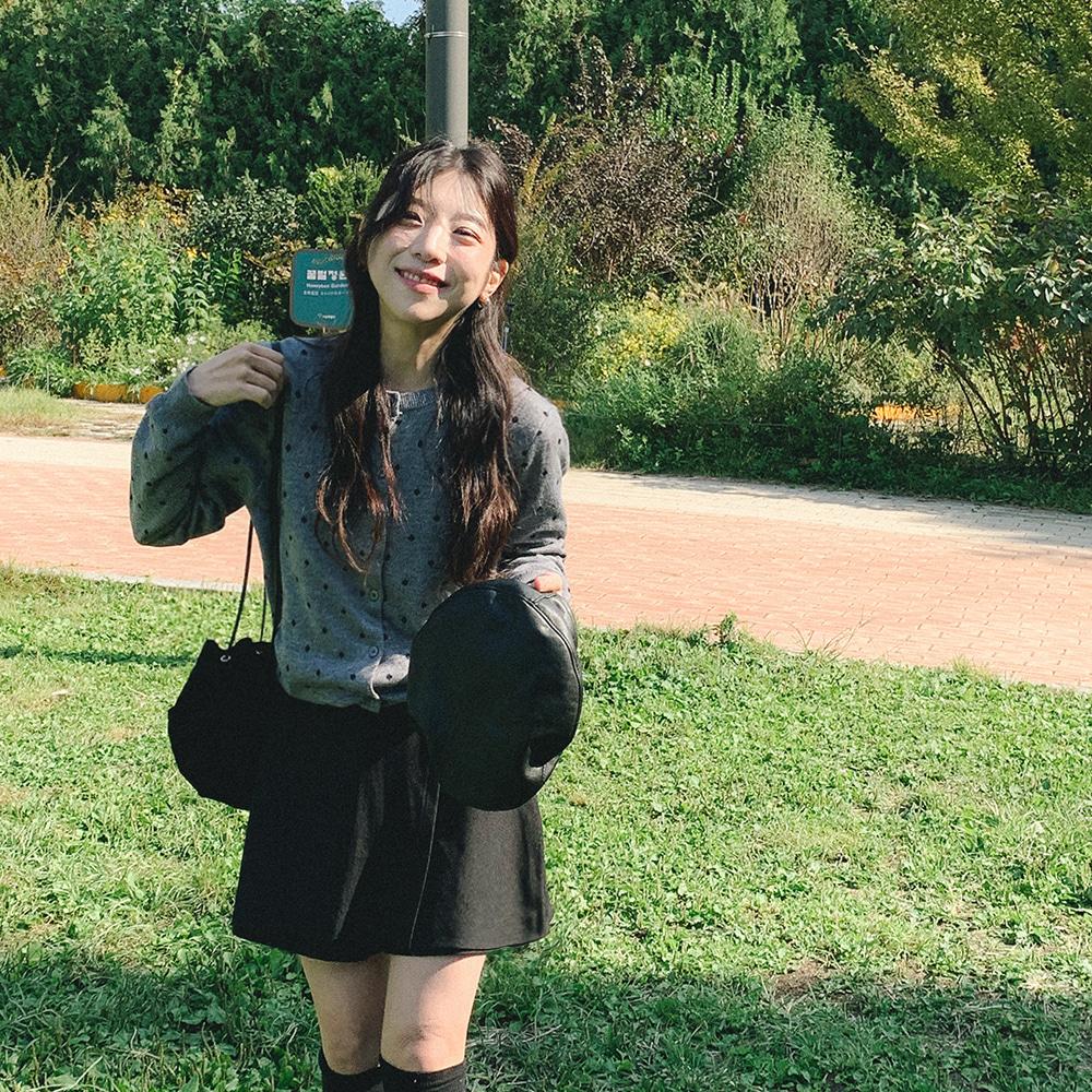 바데스 다이아 패턴 니트 가디건