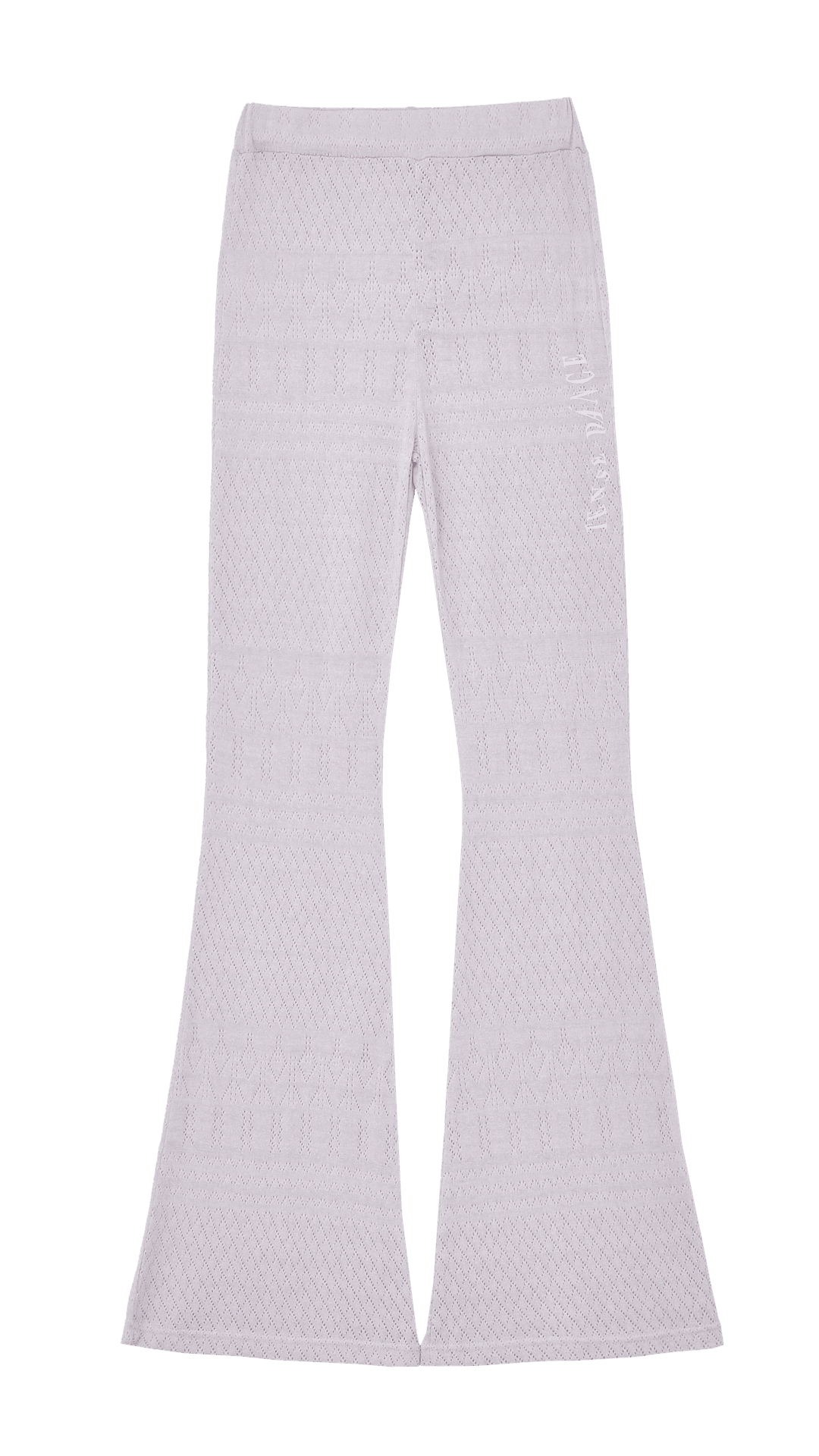 Eyelet boot-cut pants_white pink