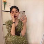 셔링 반팔 롱 원피스 플라워 패턴 (2color)_인디어린