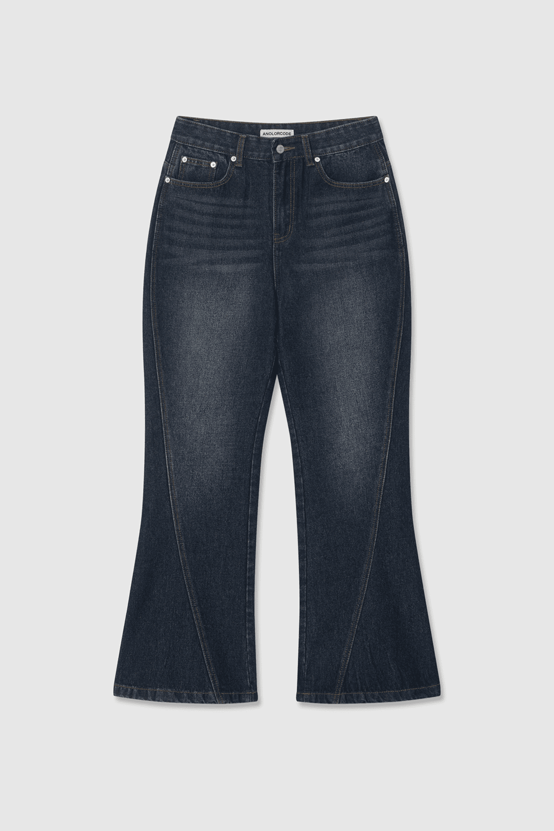 (W) Twist Flare Denim Pants (Dark Blue)