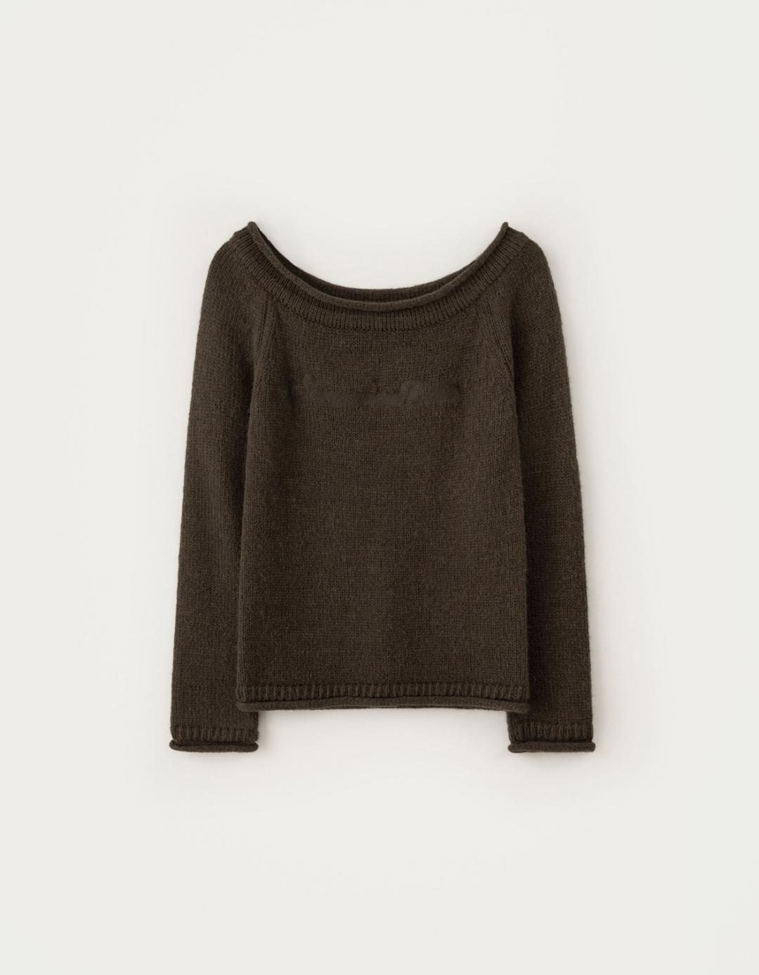 [Release] 12.24 출고 Bold Logo Alpaca Boat Knit - Brown