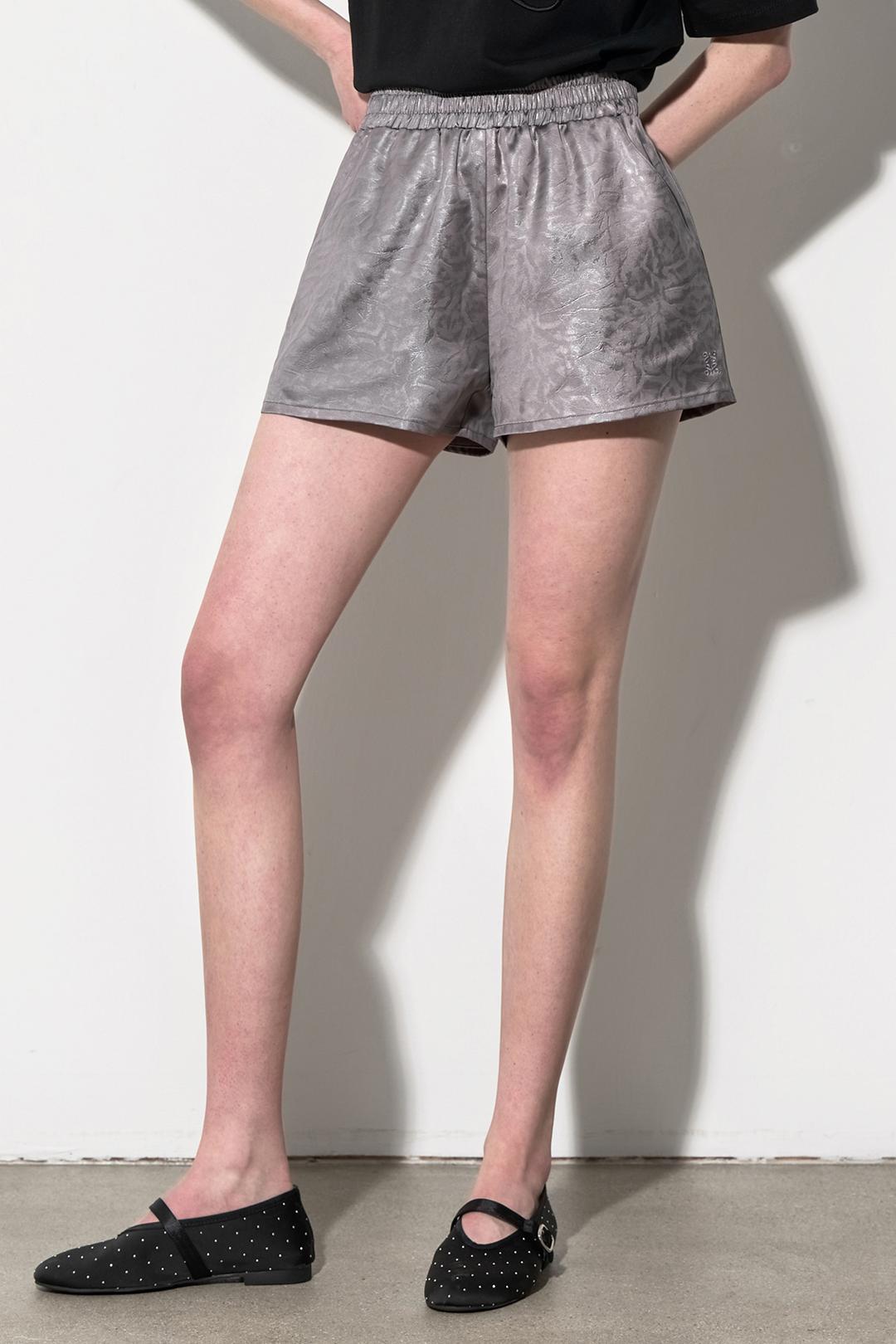 이펙트 새틴 밴딩 쇼츠 - 그레이