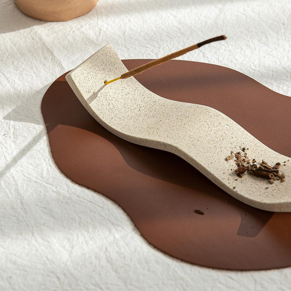 Lazylab 인센스홀더 스틱 도자기 웨이브 향피우기 집들이 선물