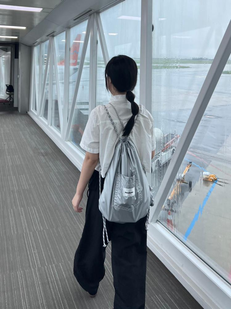 ppocketto silver string bag 뽀겟또 실버 스트링백