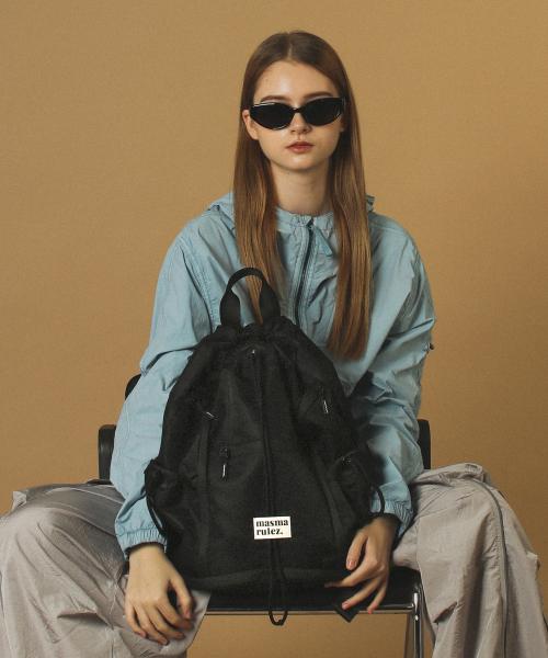 Zipper string backpack _ Black