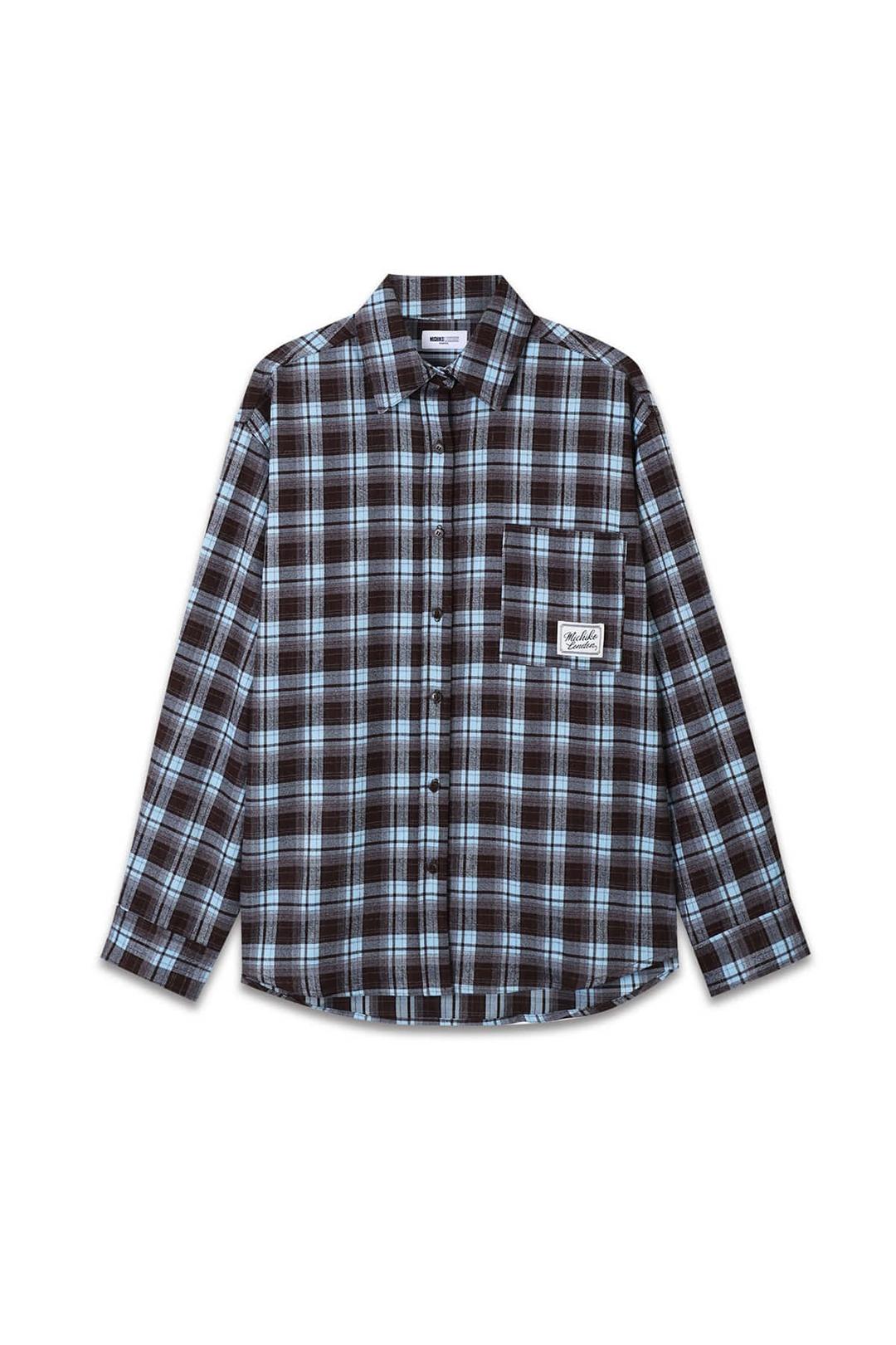 OVERSIZED CHECK SHIRTS SKY BROWN