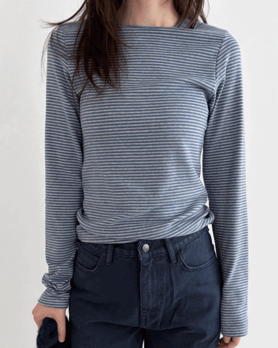 [그레이, 블랙 당일출고]소프트 웜 스트라이프 티 (3c)