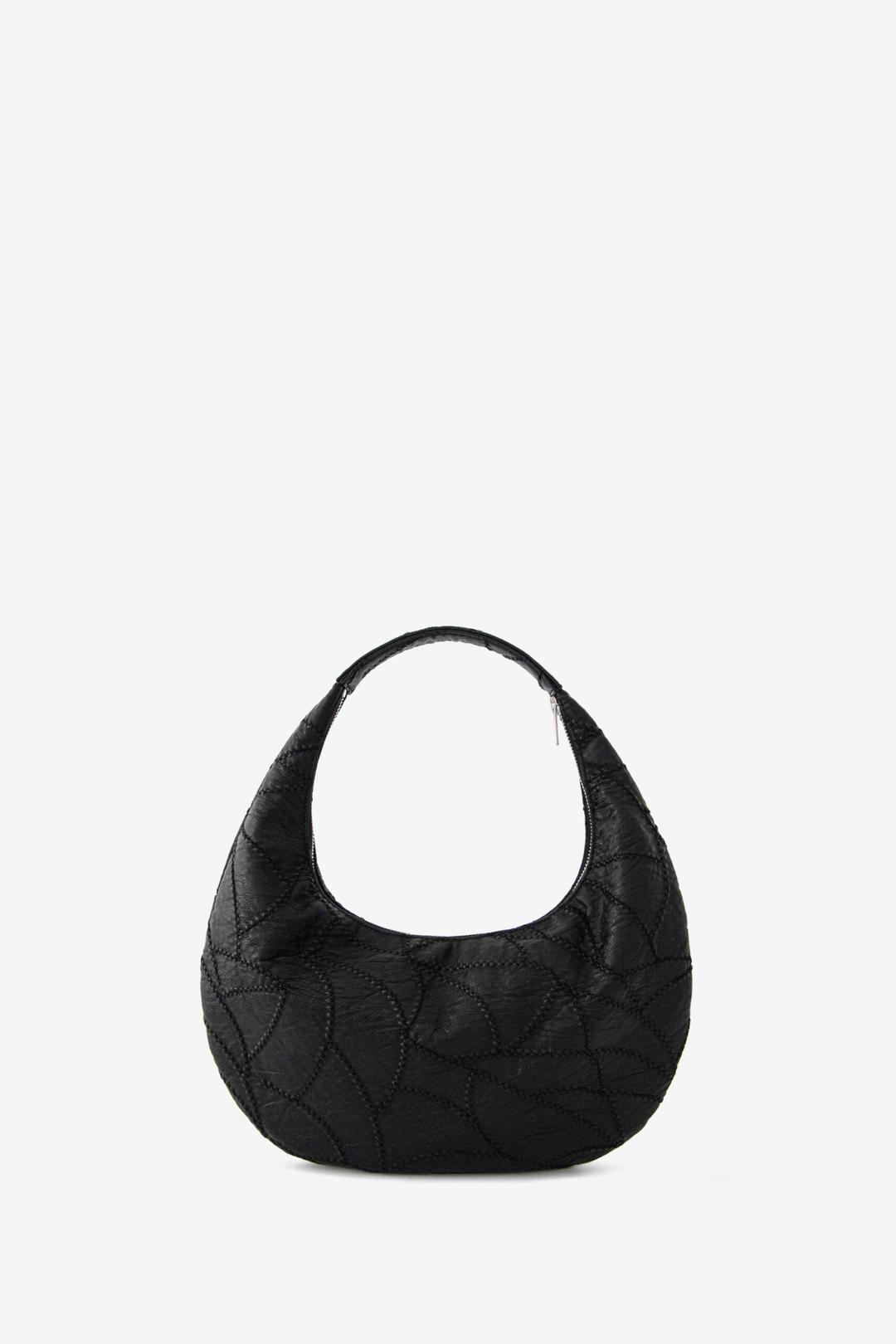 Patchwork Hobo Bag Black