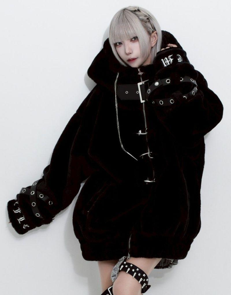 REFLEM【レフレム】ベルト付きハイネックファーパーカー/全2色