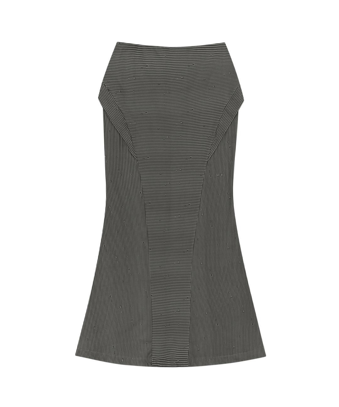 Side Panel Mermaid Maxi Skirt / Light Black