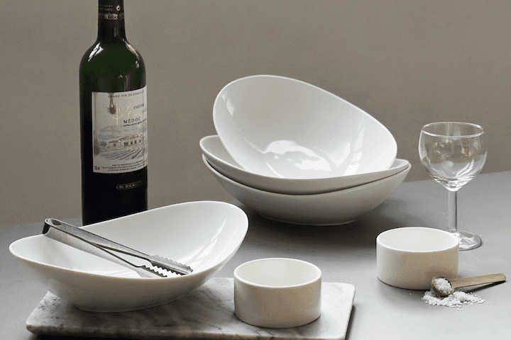 [리퍼] 크림화이트 타원 파스타볼4P + 래머킨 2P 세트