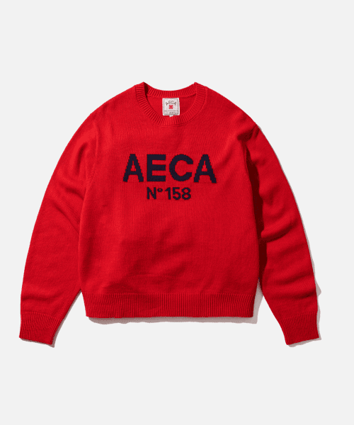 AECA BIG LOGO WOOL KNIT-RED