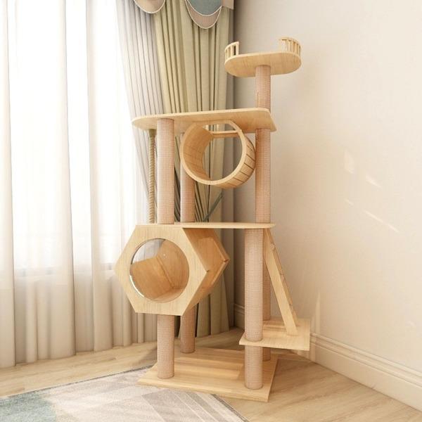 고양이스크래쳐 원목캣타워 뚱냥이캣타워 캣휠