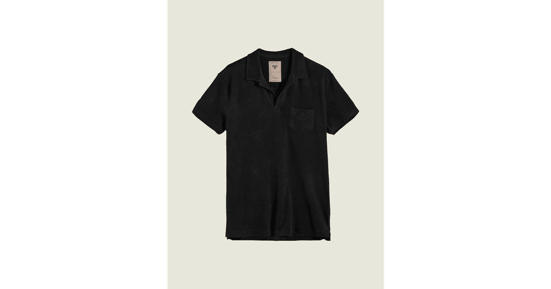 Black Polo Terry Shirt