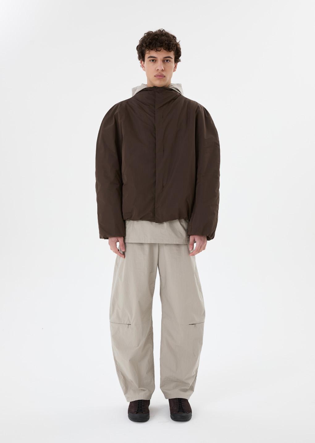 taffeta padded raglan jumper, brown