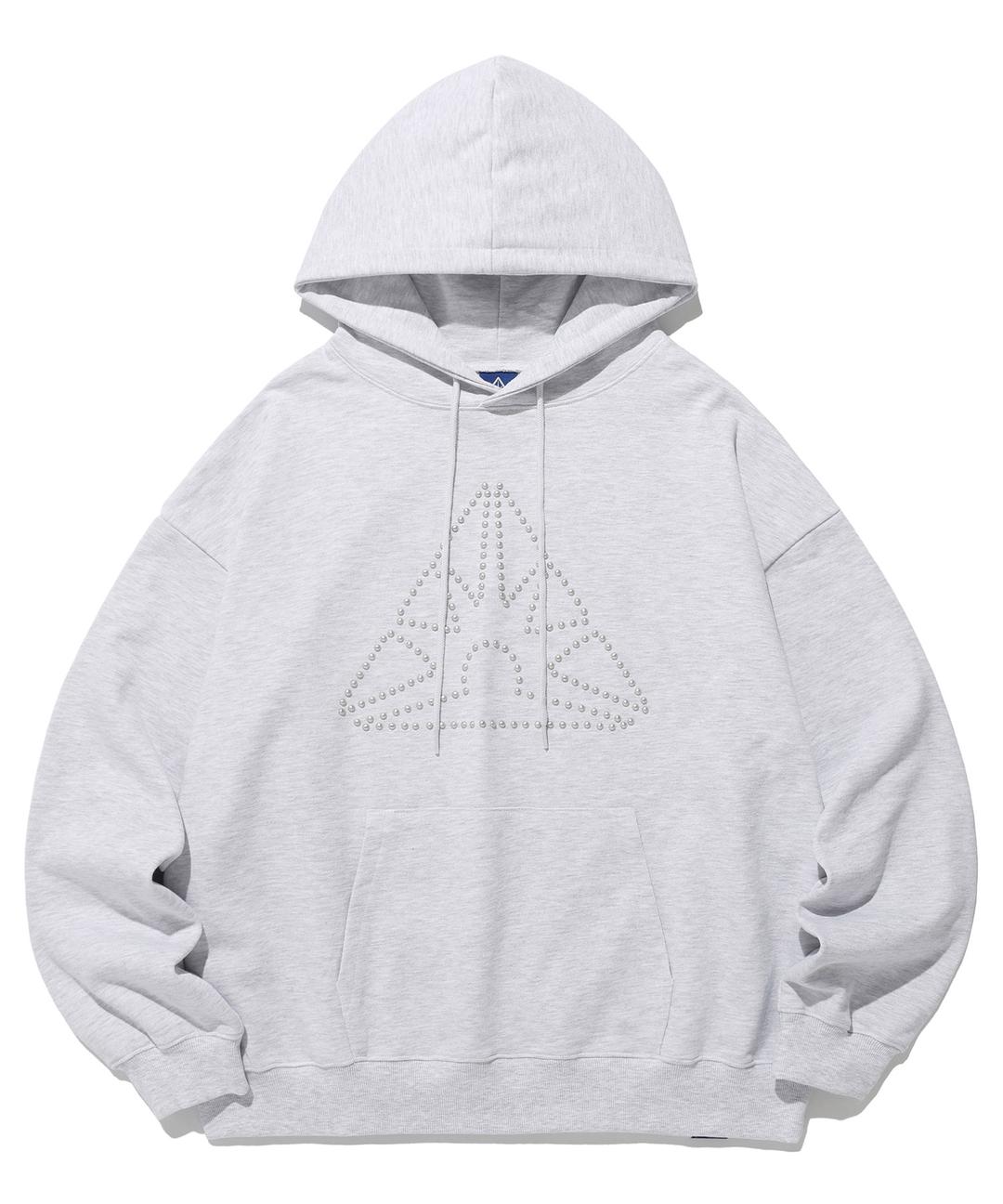 SUNRISE STUD HOODIE_LIGHT GREY