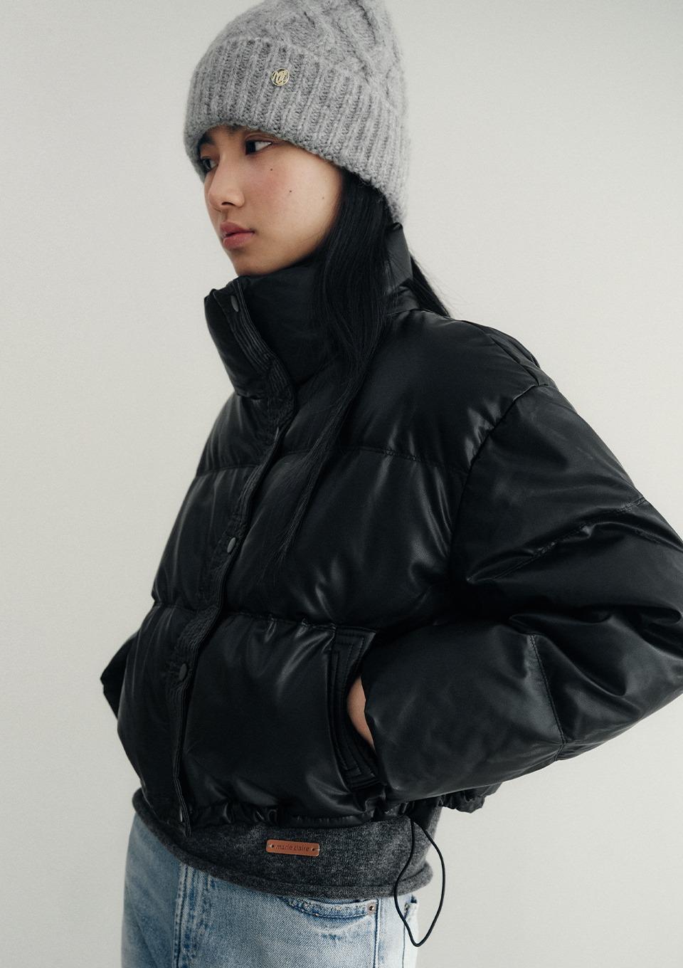 캐주얼 레더 다운 점퍼(MOEDDW35MBK)