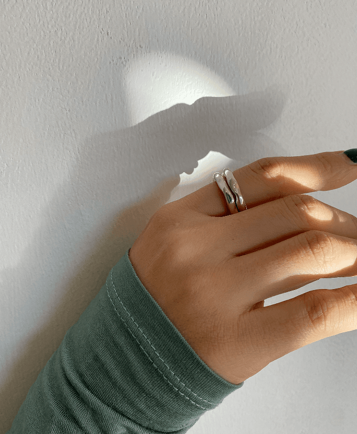 [gold 당일출고][925 silver] Cinq.silver.119 / courant ring (2 color)