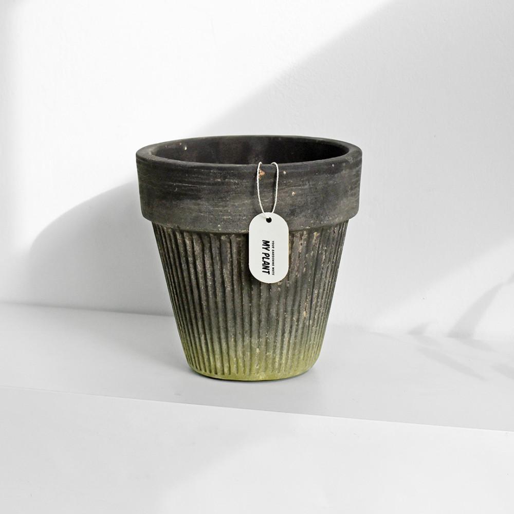 블랙 플리츠팟 베트남 블랙 토분 빈티지화분 인테리어 카페 화분 14호