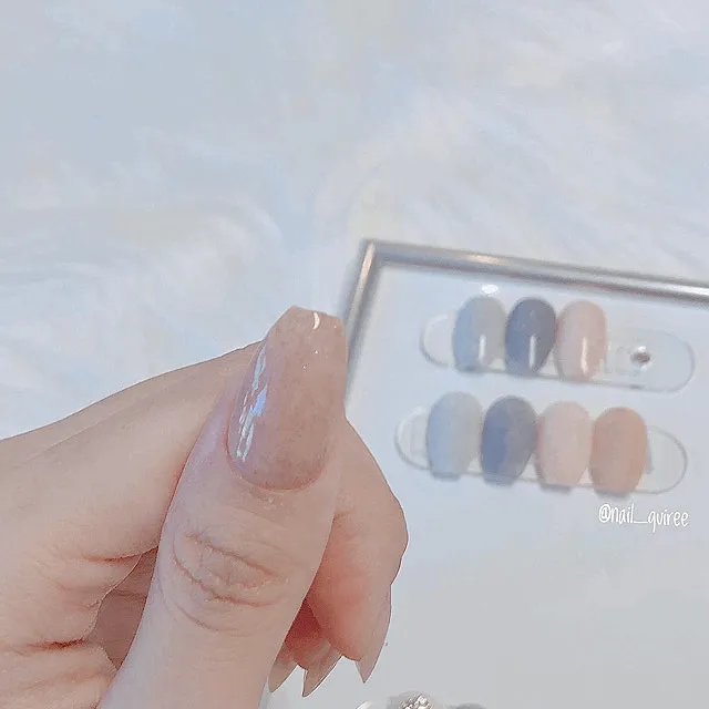 벨벳젤 원컬러 수제네일팁 겨울 앙고라