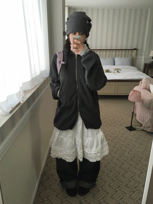 [기모] iso long fleece zip-up (2c)