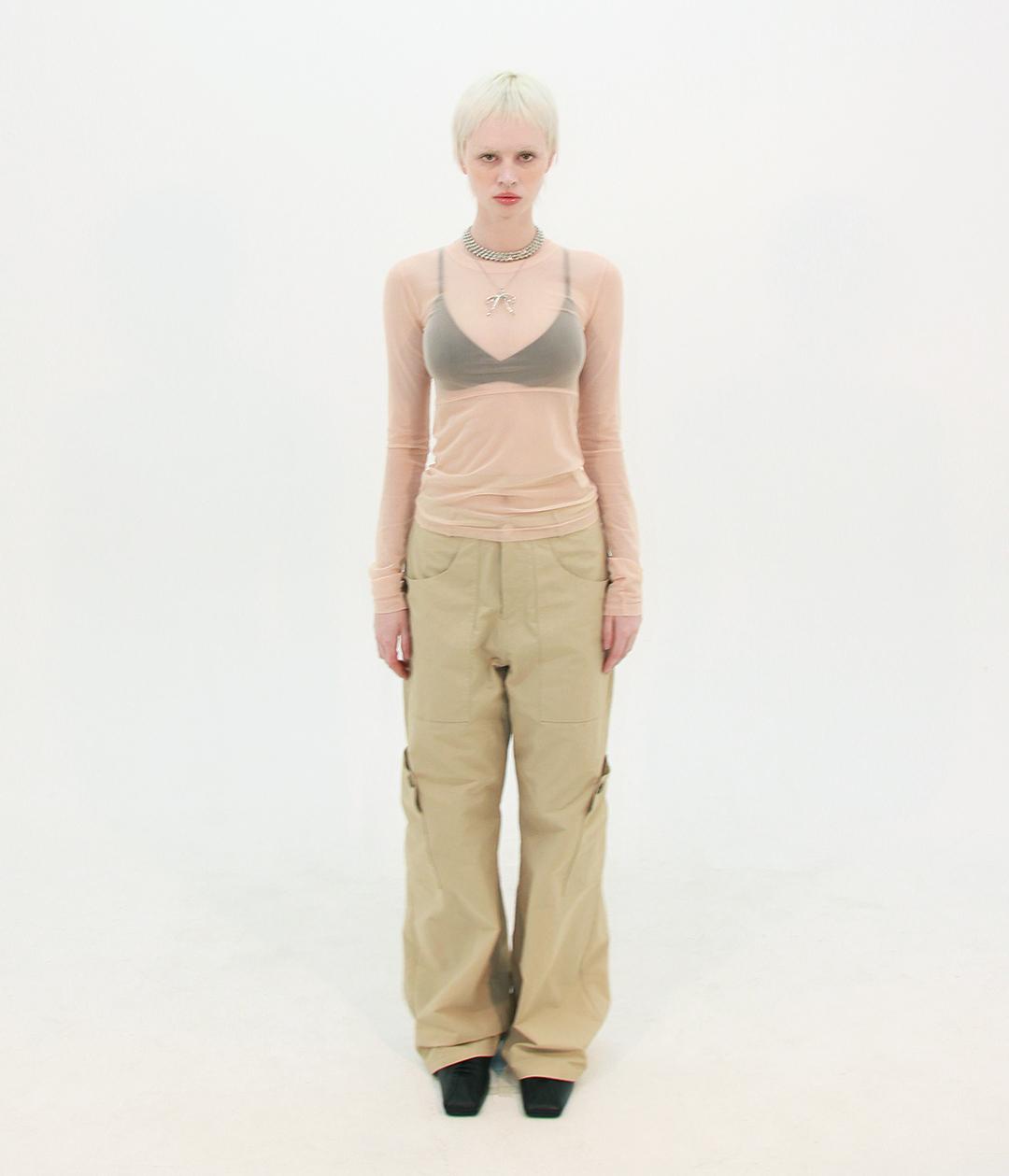 LOCK BUTTON POCKET PANTS (BEIGE)