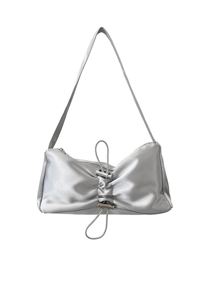 NO.174 SATIN SILVER WINSOME SHOULDER BAG