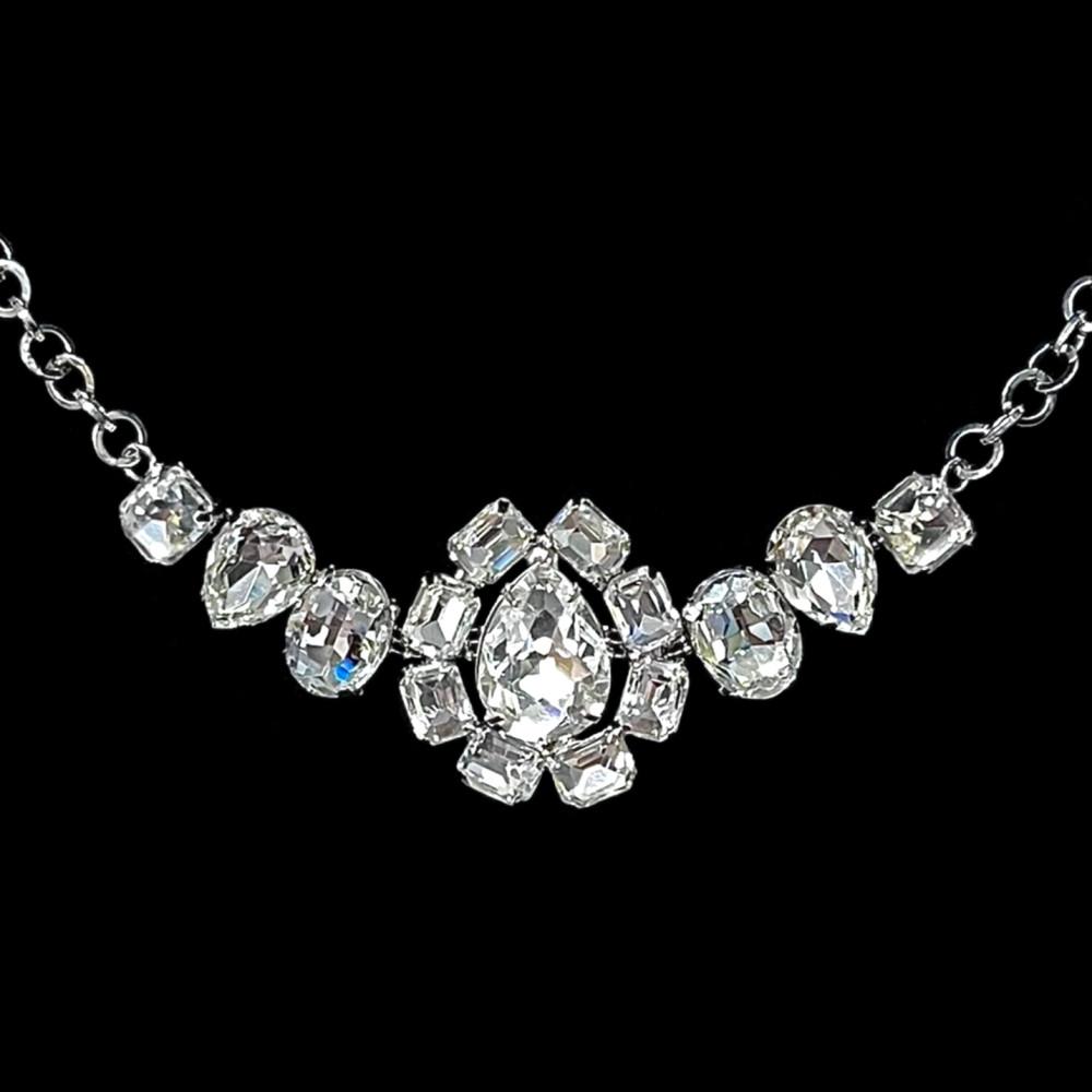 1013 (아이브 장원영 착용) 화려한 로맨틱 큐빅 물방울 볼드 초커 목걸이 - 2컬러