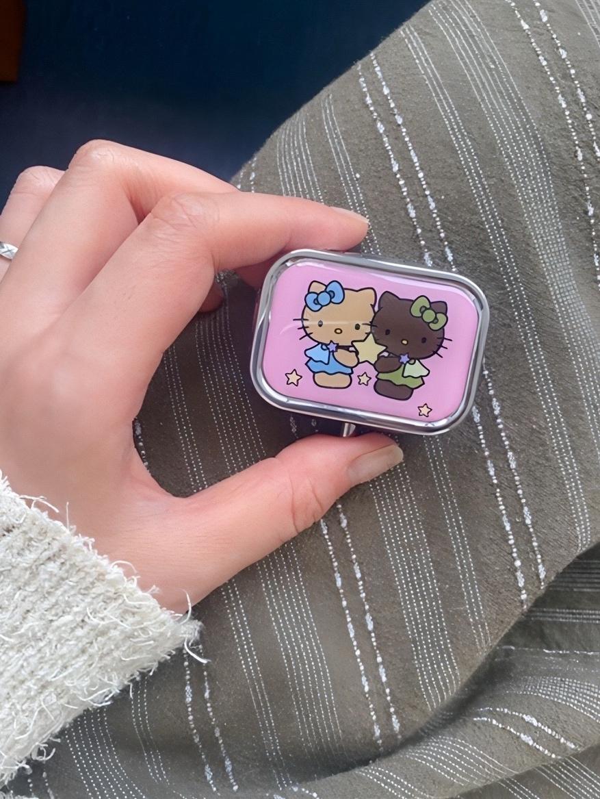 키호 핑크 태닝 키티 고양이 쥬얼케이스 틴케이스 악세사리 악세사리보관함 미니 거울 쥬얼리케이스 보관함 약케이스 약보관함 수납 정리함 파우치 가방 친구선물 선물추천 우정템 러블리 데일리