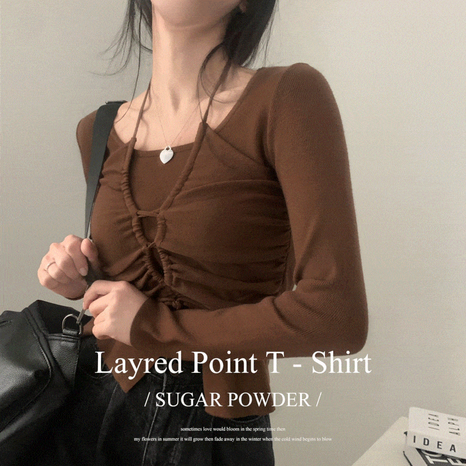 [실물갑/레이어드*.*] 발레코어룩, 셔링 홀터 긴팔니트 - 3color