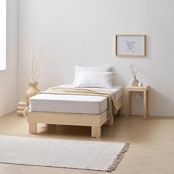마리노 무헤드 평상형 원목 슈퍼싱글 침대+협탁 서비스